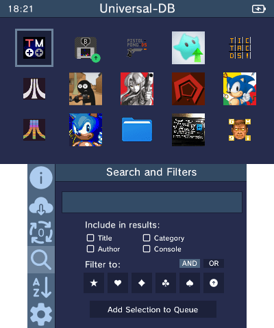 Search menu